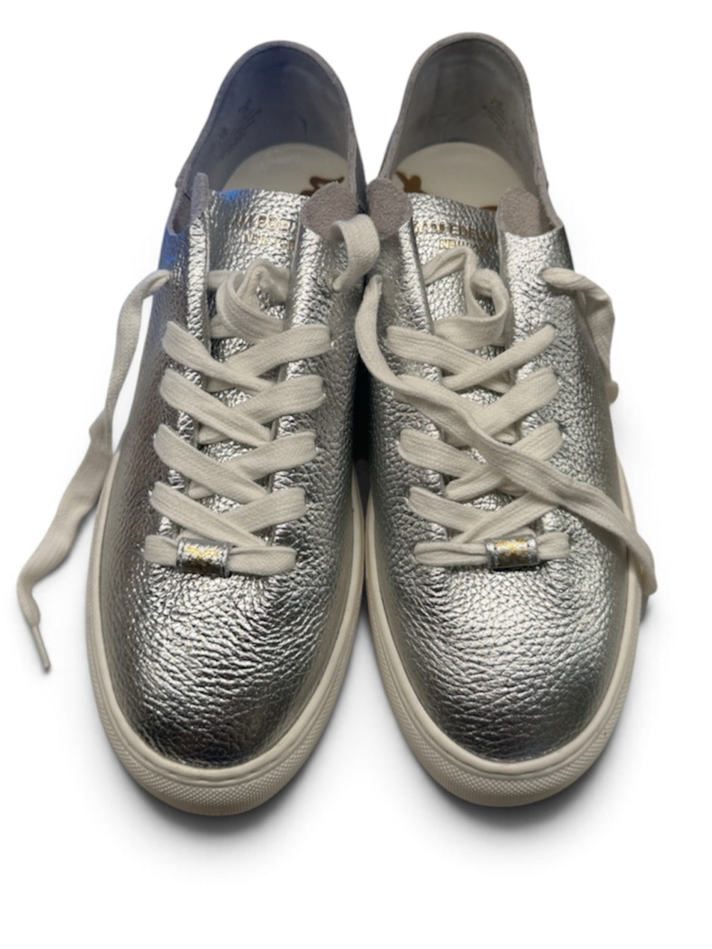 Sam Edelman Metallic Silver Lace-Up Women’s Sneakers - size 7.5 - NEW